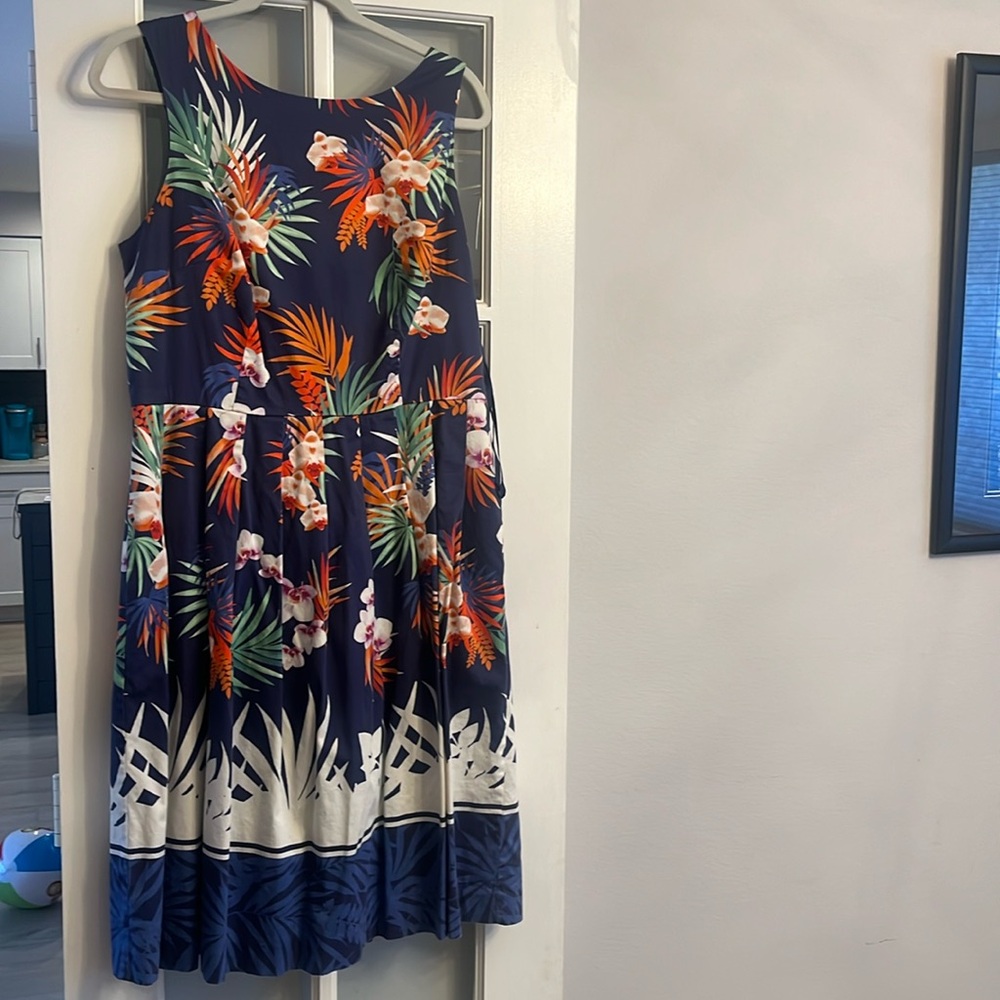 Talbots tropical print dress